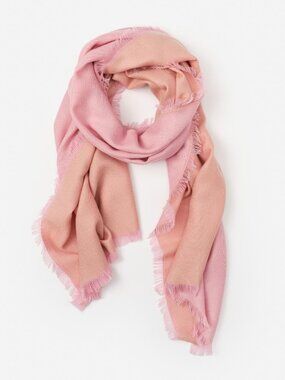J McLaughlin Carey Cashmere Scarf - Pink/Camel NEW